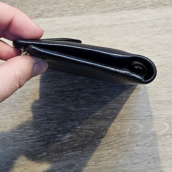 Vintage Coach Black Pebbled Leather Bi-Fold Envelope Wallet Minimalist Basic - Picture 9 of 10